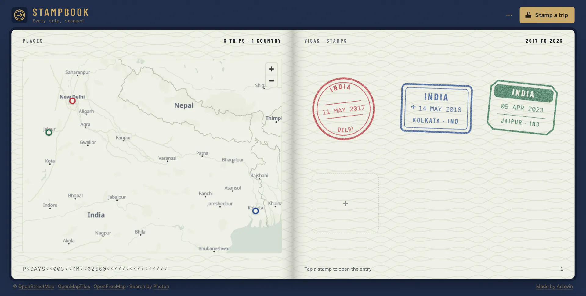 Stampbook screenshot 1