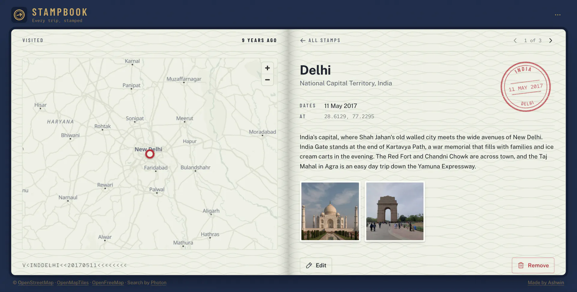 Stampbook screenshot 2