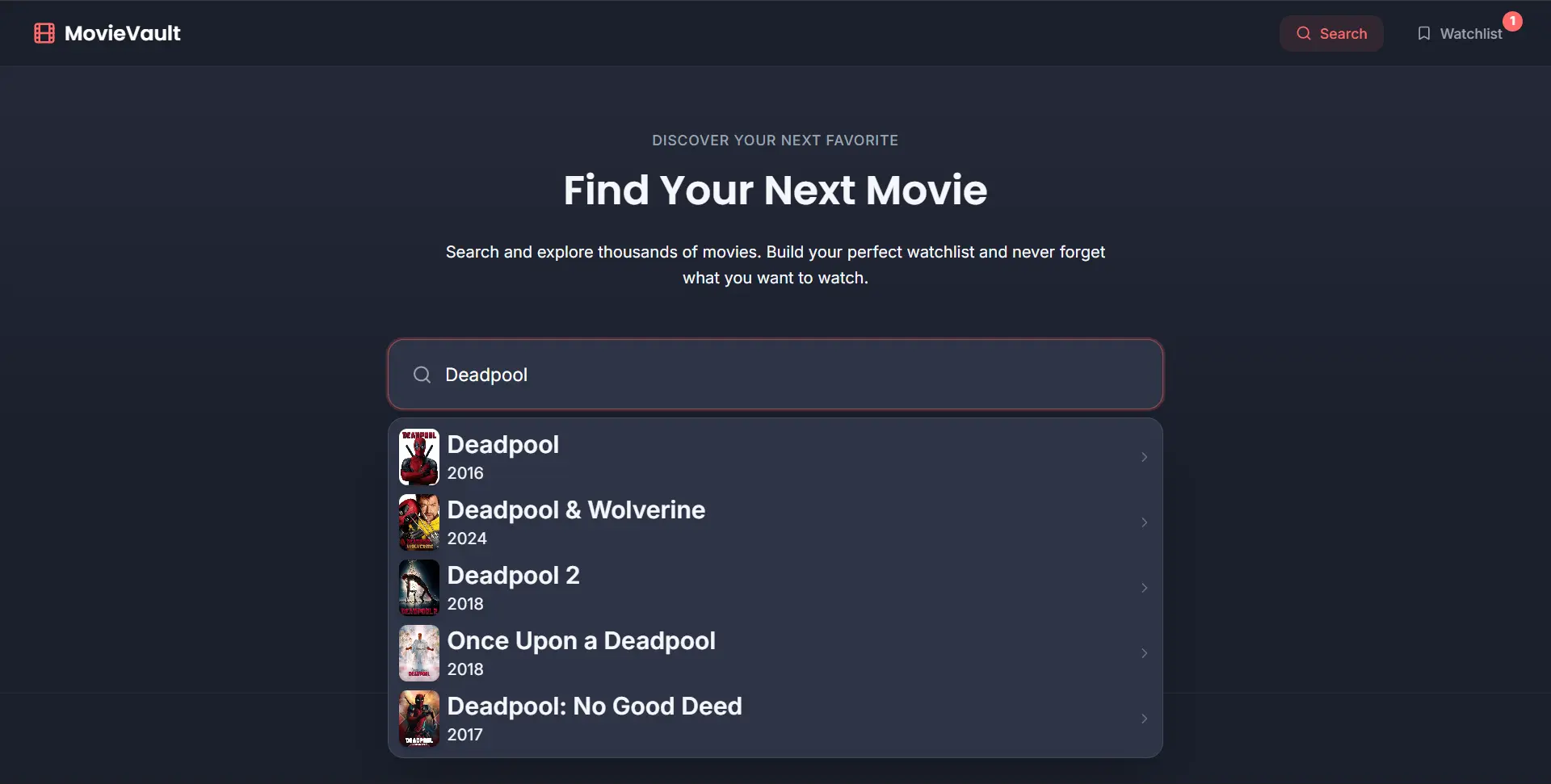 MovieVault screenshot 2
